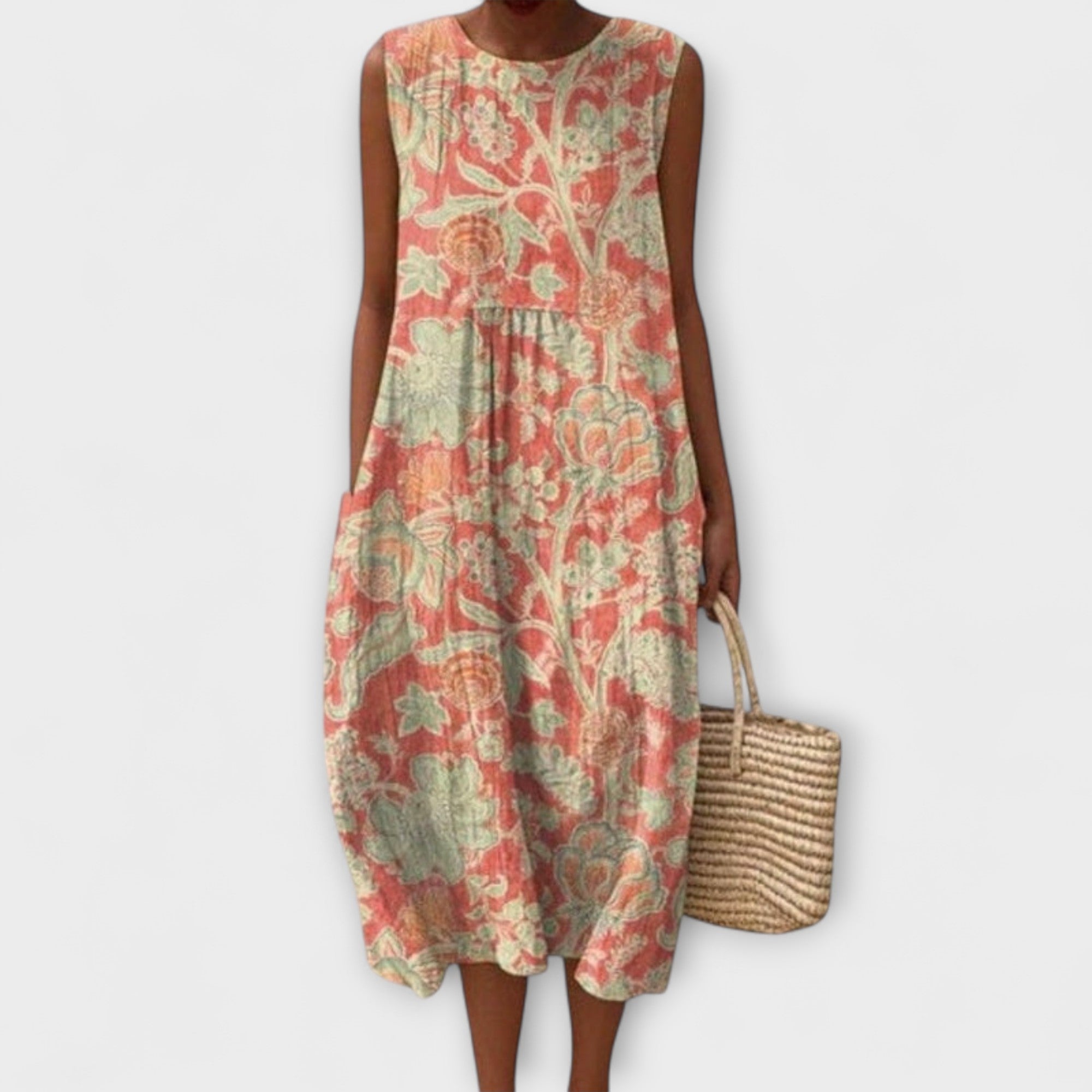 Thaleia – Robe midi au design vintage floral