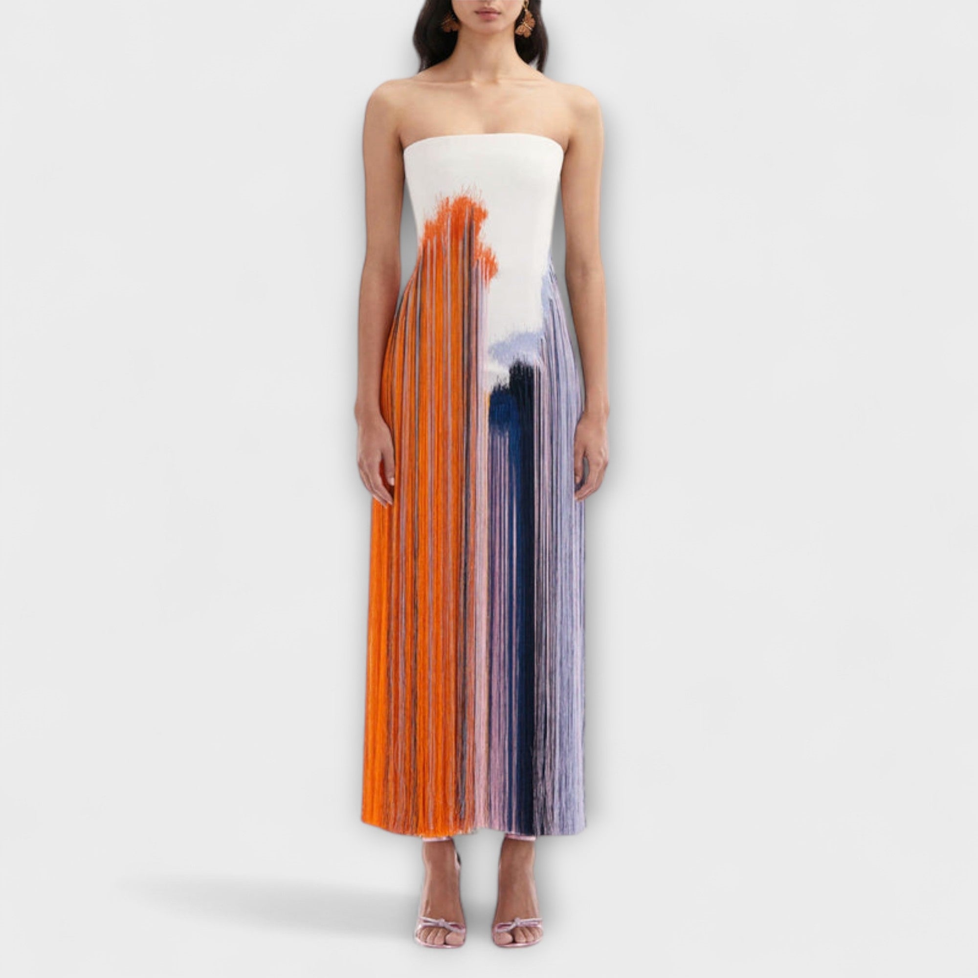 Été - Robe colorblock élégante avec pompons tendance