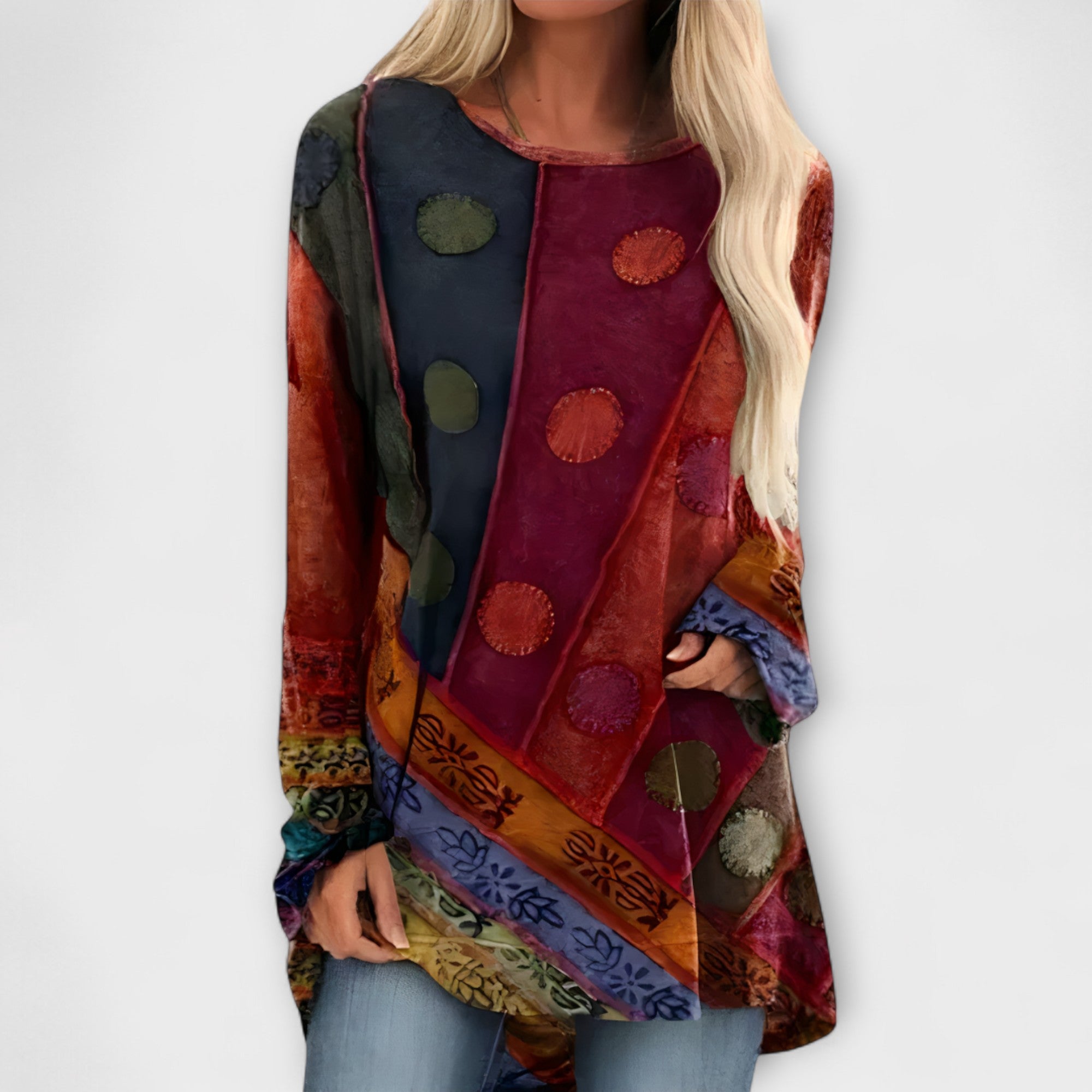 Blouse élégante pour femmes avec imprimé ethnique
