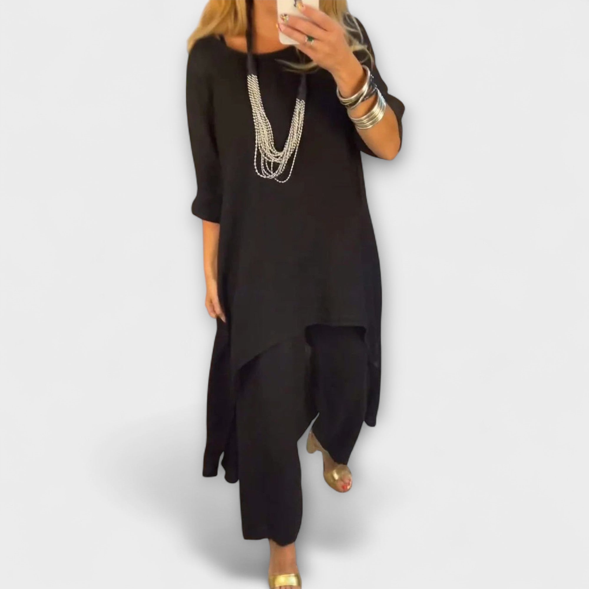 Tabea - Costume en lin avec encolure ronde